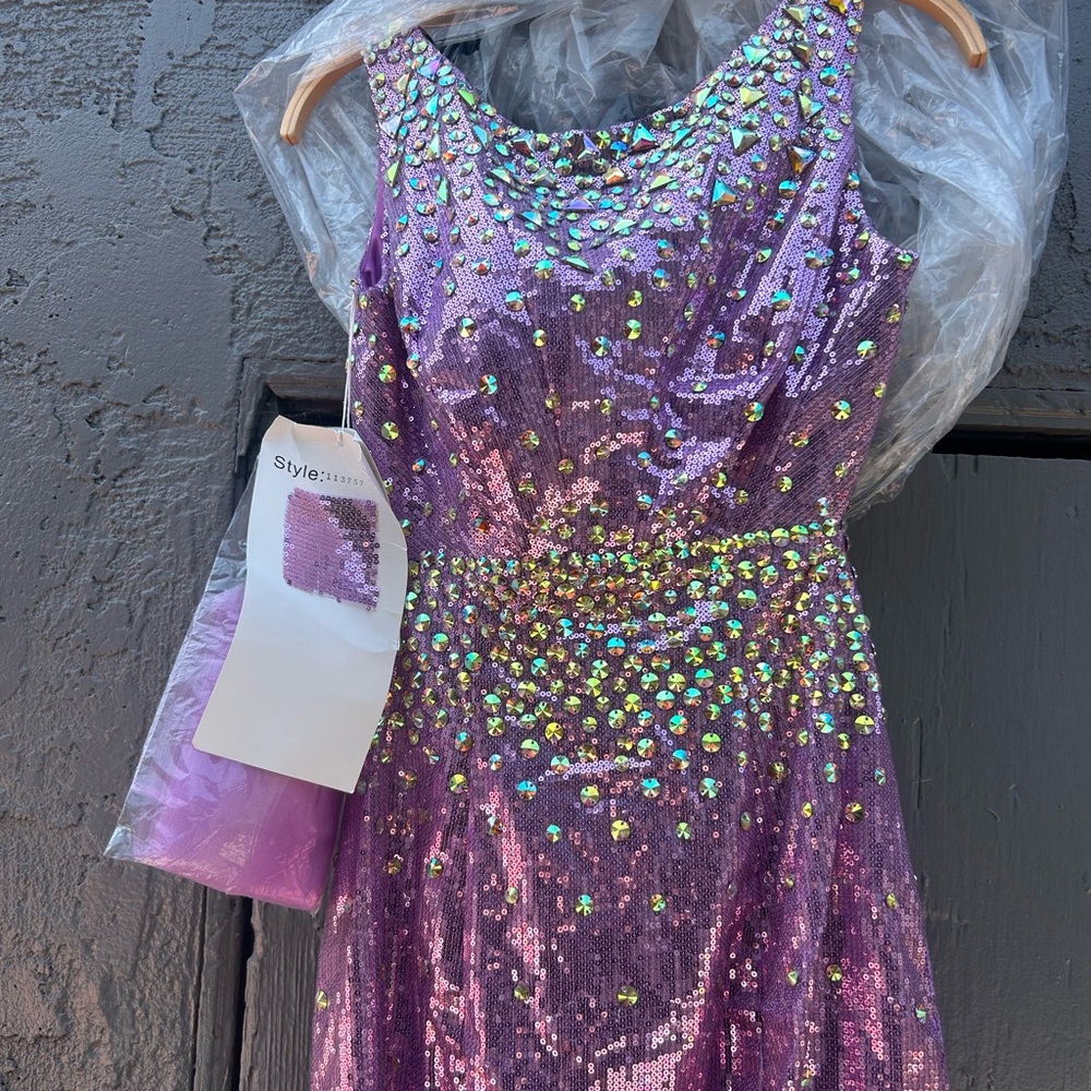 Elegant Purple Sequin Dress